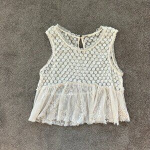 Free People Lace Peplum Top